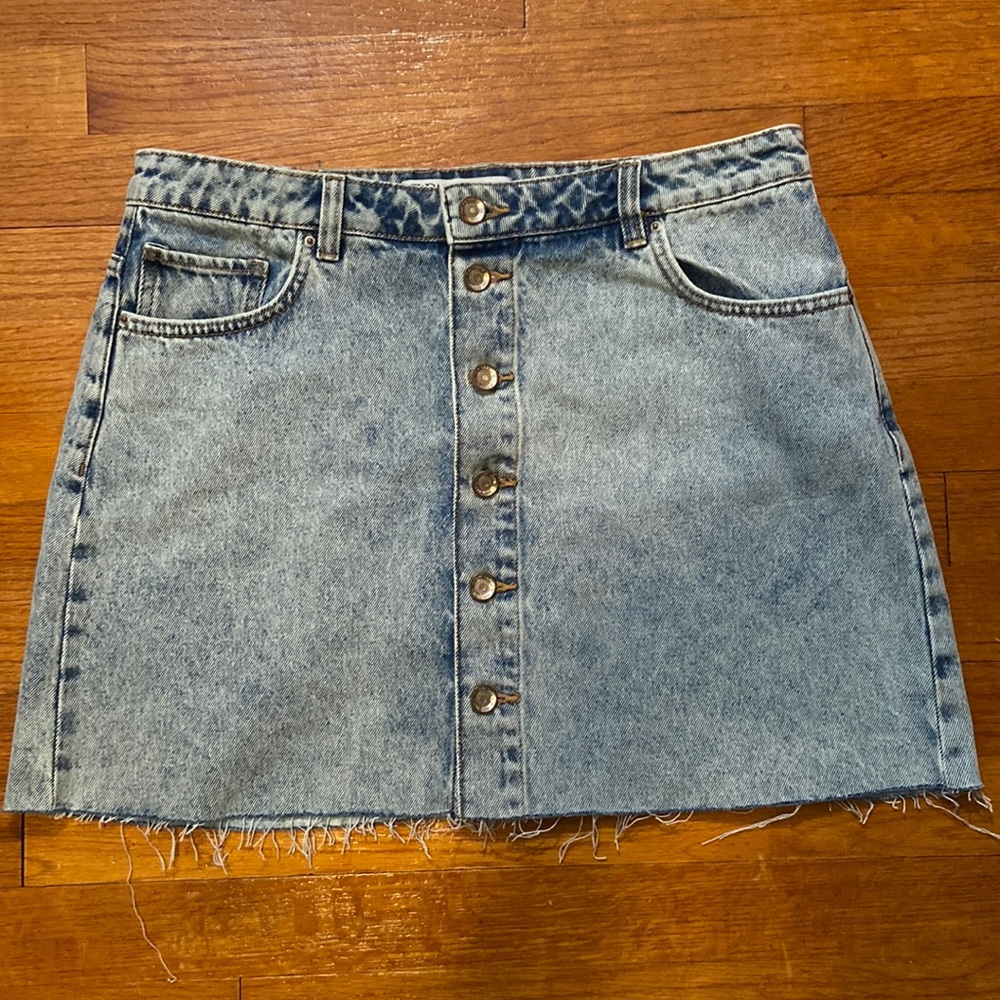 Zara Button Jean Skirt